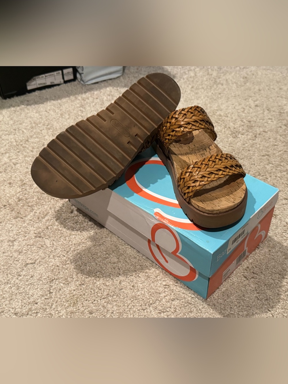 BearPaw Woven Double-Strap Cork Footbed Sandals - Picture 3 of 3